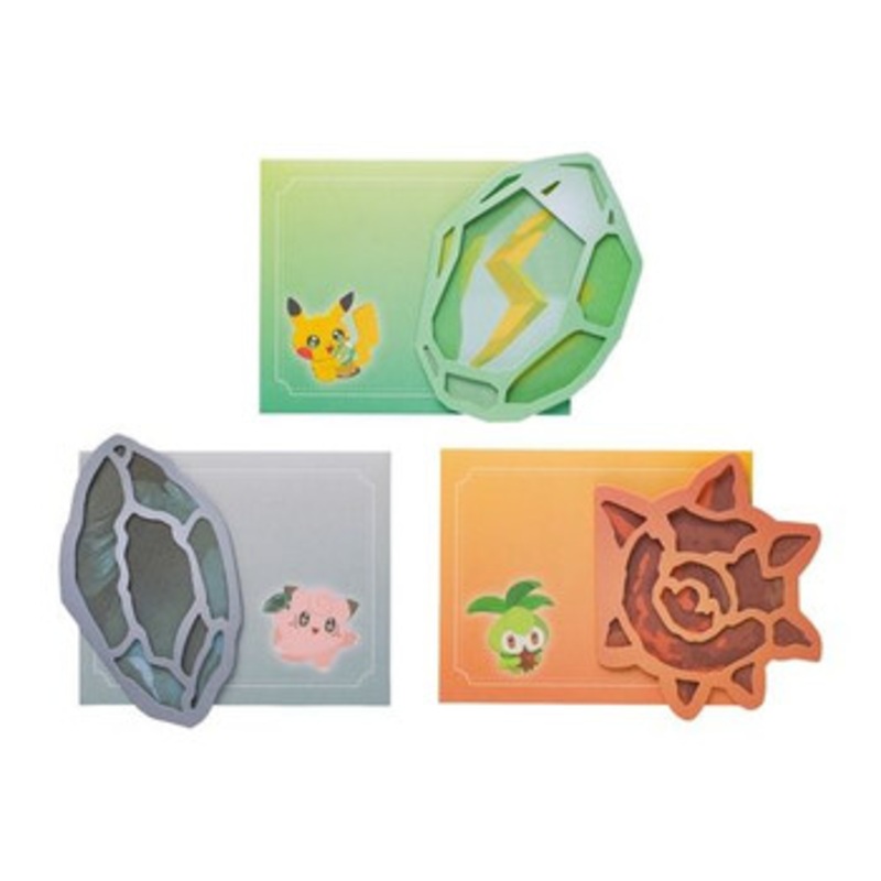 Pokemon Center Original Message Card Set SHINKA NO ISHI Pikachu, Petilil, Clefairy