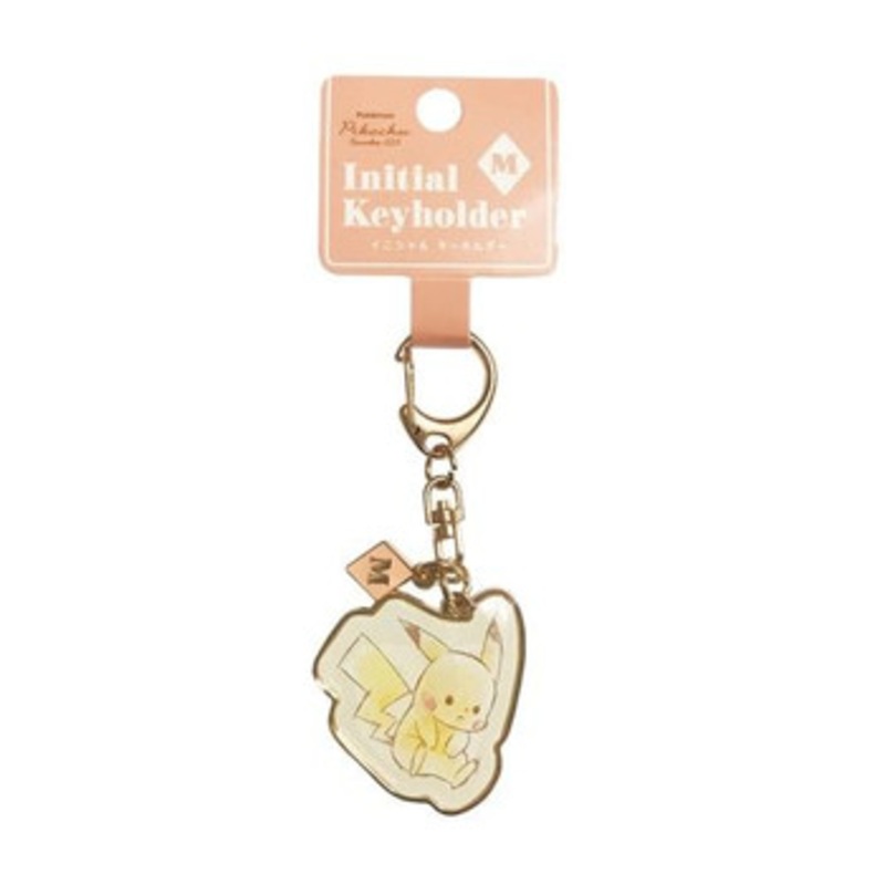Pokemon Center Original Initial Keychain Pikachu number025 ‘M’