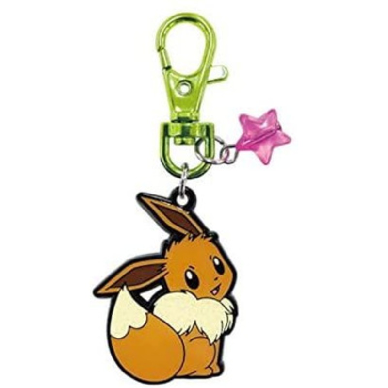 SK JAPAN Pokemon Glitter Metal Keychain Eevee (Female)