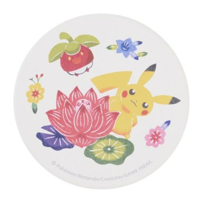 Pokemon Center Original Water Absorption Coaster with Dolomite Pokemon Center Okinawa Bingata Design